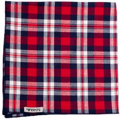 The Worthy Dog Madras Plaid Classic Machine-Washable Dog Bandana, Red/Navy, Large slide 2 of 3