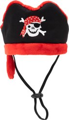 The Worthy Dog Pirate Party Adjustable Cord Dog Hat, Black, Large
