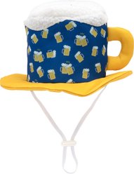 The Worthy Dog Cheers Party Adjustable Cord Dog Hat, Navy, Large