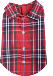 The Worthy Dog Plaid Dog Shirt, Red Multicolor, XX-Large