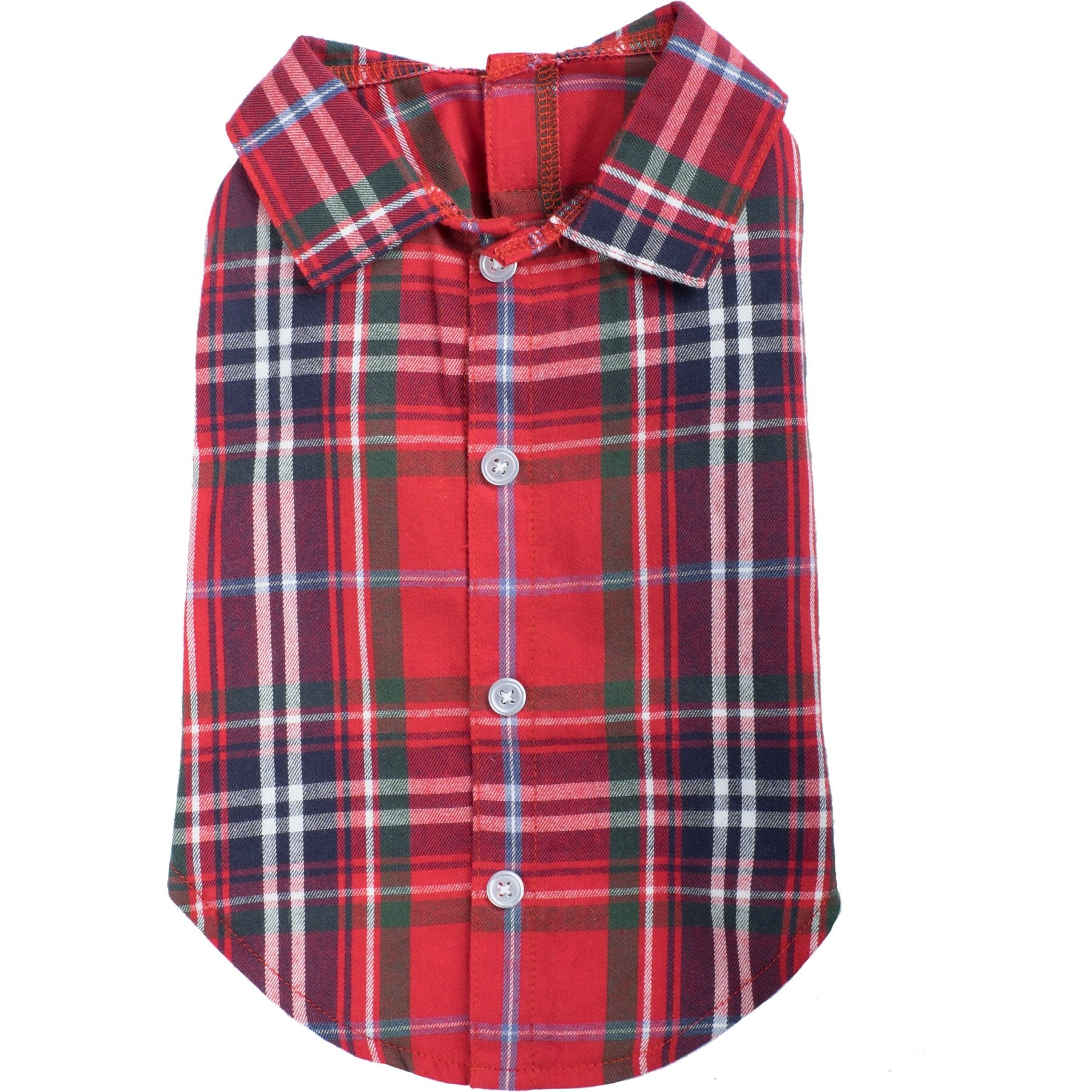 The Worthy Dog Plaid Dog Shirt, Red Multicolor, Small