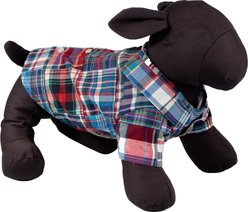 The Worthy Dog Patch Madras Dog Shirt, Blue Multicolor, Medium slide 2 of 3