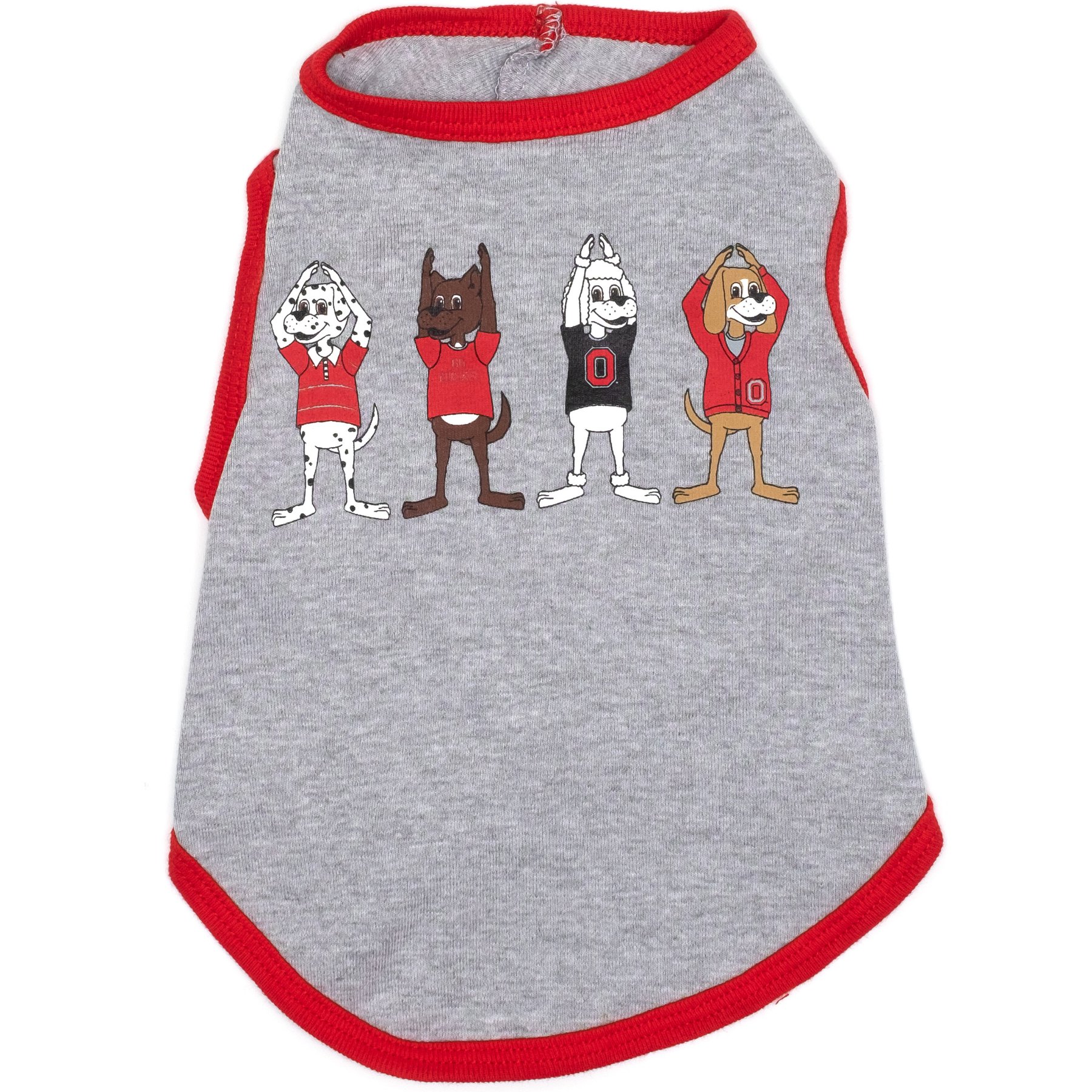 The License House Ohio State O-H-I-O Tee Dog Shirt, Gray, X-Small