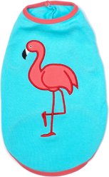 The Worthy Dog Flamingo Tee Dog Shirt, Light Blue, Large