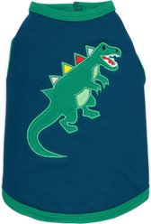 The Worthy Dog Dino Tee Dog Shirt, Navy, Medium