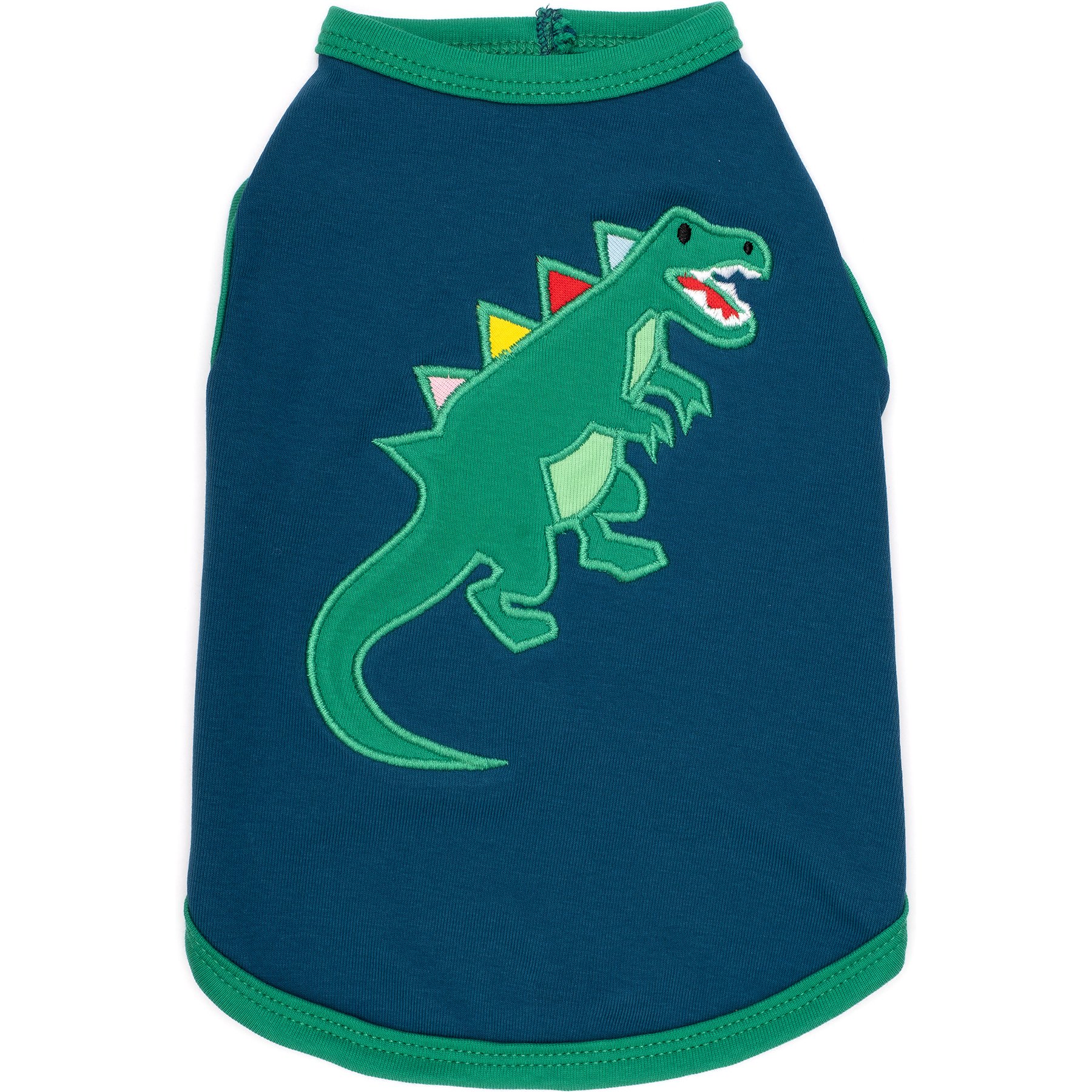 The Worthy Dog Dino Tee Dog Shirt, Navy, X-Small