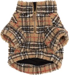 The Worthy Dog Quarter Zip Pullover Dog Coat, Tan Plaid, XX-Large slide 2 of 3