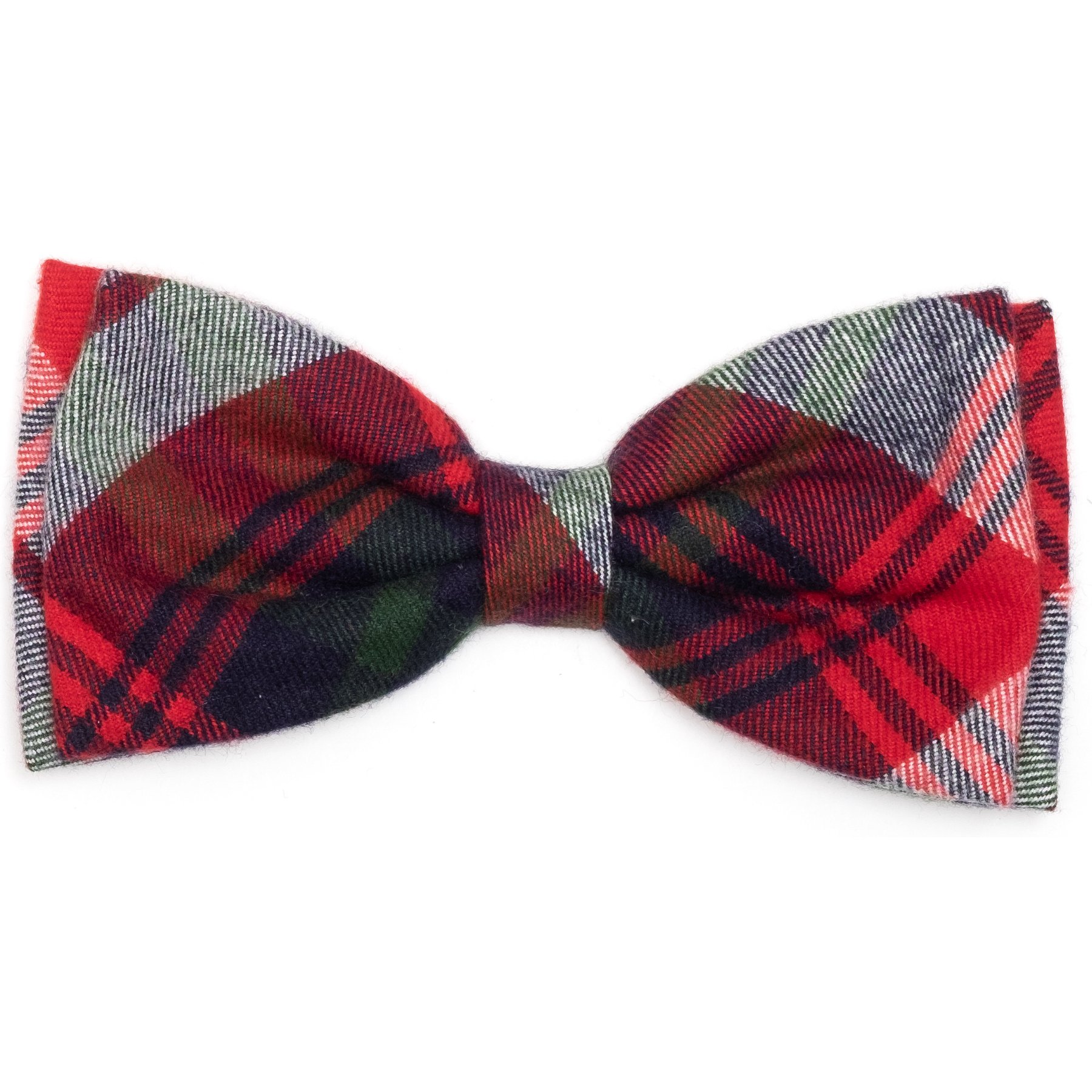 The Worthy Dog Plaid Boy Dog Bow Tie, Red/Green/Navy, Large