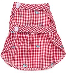 The Worthy Dog Gingham Chomp Dog Dress, Red/White, X-Small slide 2 of 2