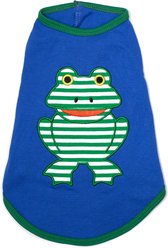 The Worthy Dog Frog Tee Dog Shirt, Blue, XX-Large