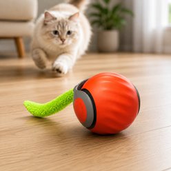 Purr Harbor Smart Fast Rolling Ball Cat Toy, Orange