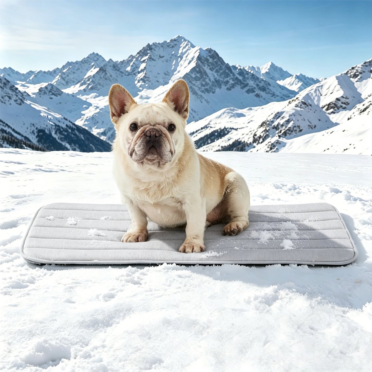 GOOPAWS Non-Slip Cooling Dog Crate Mat, Grey, Medium