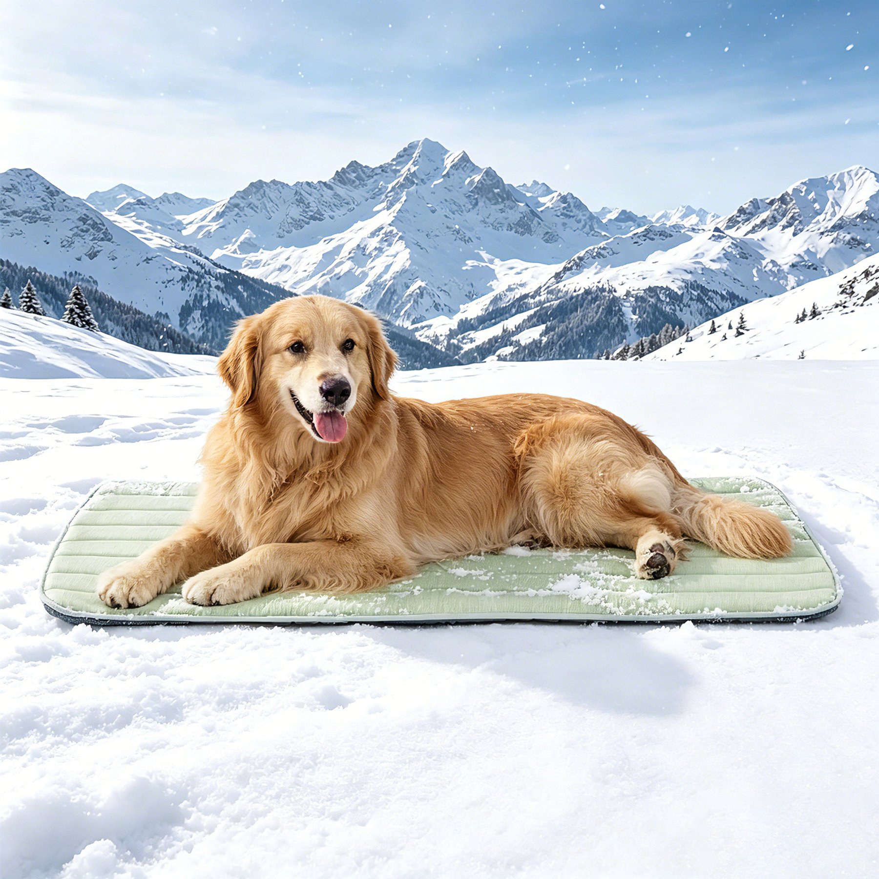 GOOPAWS Non-Slip Cooling Dog Crate Mat, Green, XX-Large