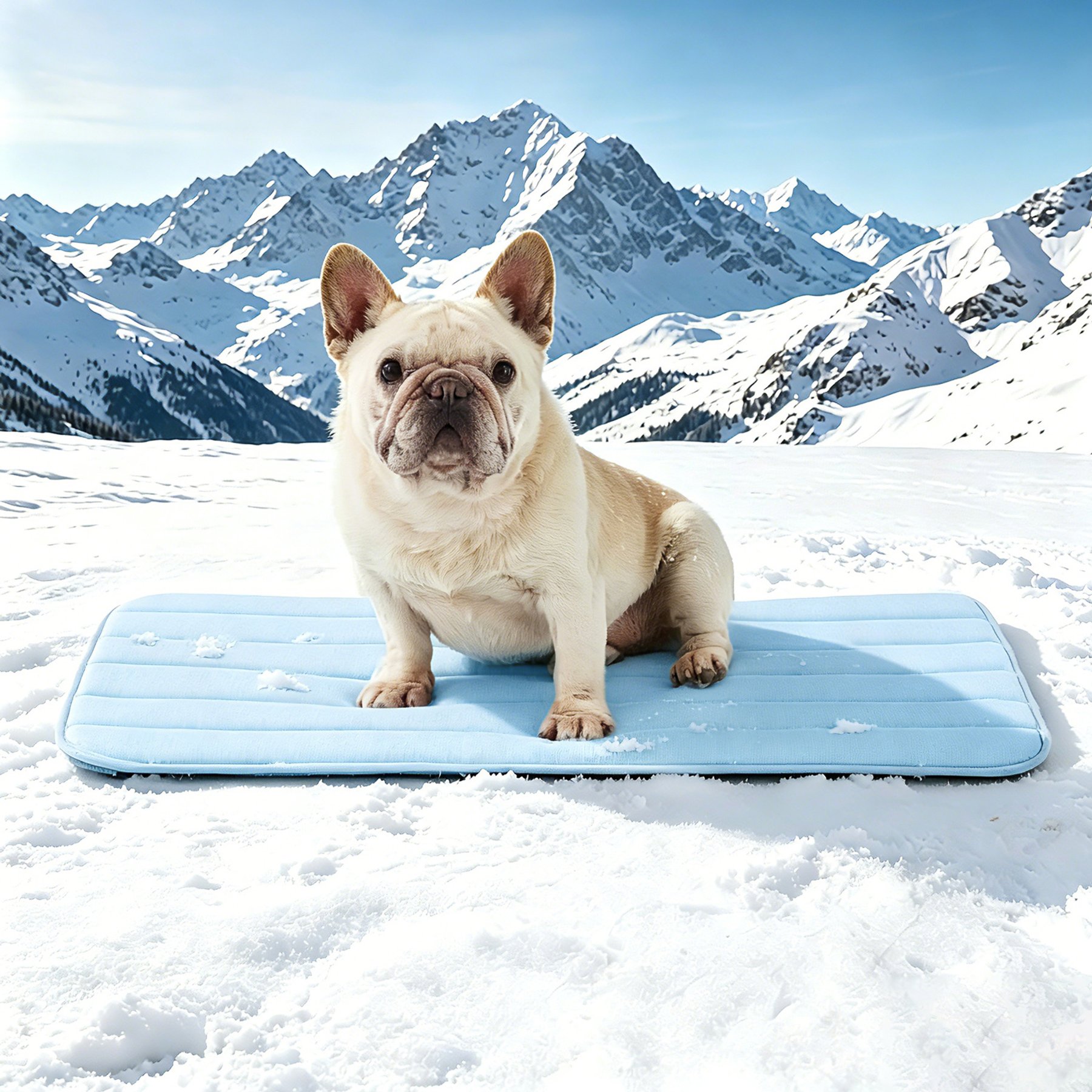 GOOPAWS Non-Slip Cooling Dog Crate Mat, Blue, Medium