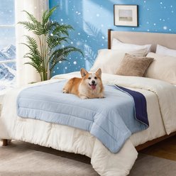 GOOPAWS Reversible Cooling Dog Mat Blanket, Blue, Large: 40 x 60-in