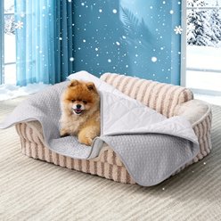 GOOPAWS All Season Reversible Cooling Dog Blanket Bed Cover, Grey, Medium: 29 x 40-in