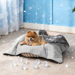 GOOPAWS Reversible Cooling Dog Blanket, Grey, Small: 25 x 35-in