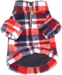 The Worthy Dog Quarter Zip Pullover Dog Coat, Red/Navy, XX-Large slide 2 of 2