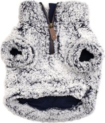 The Worthy Dog Wubby Fleece Quarter Zip Pullover Dog Coat, Navy, X-Large slide 2 of 4