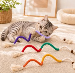 Purr Harbor Cotton Chew Rope Gall Fruit Cat Toy, 3 count