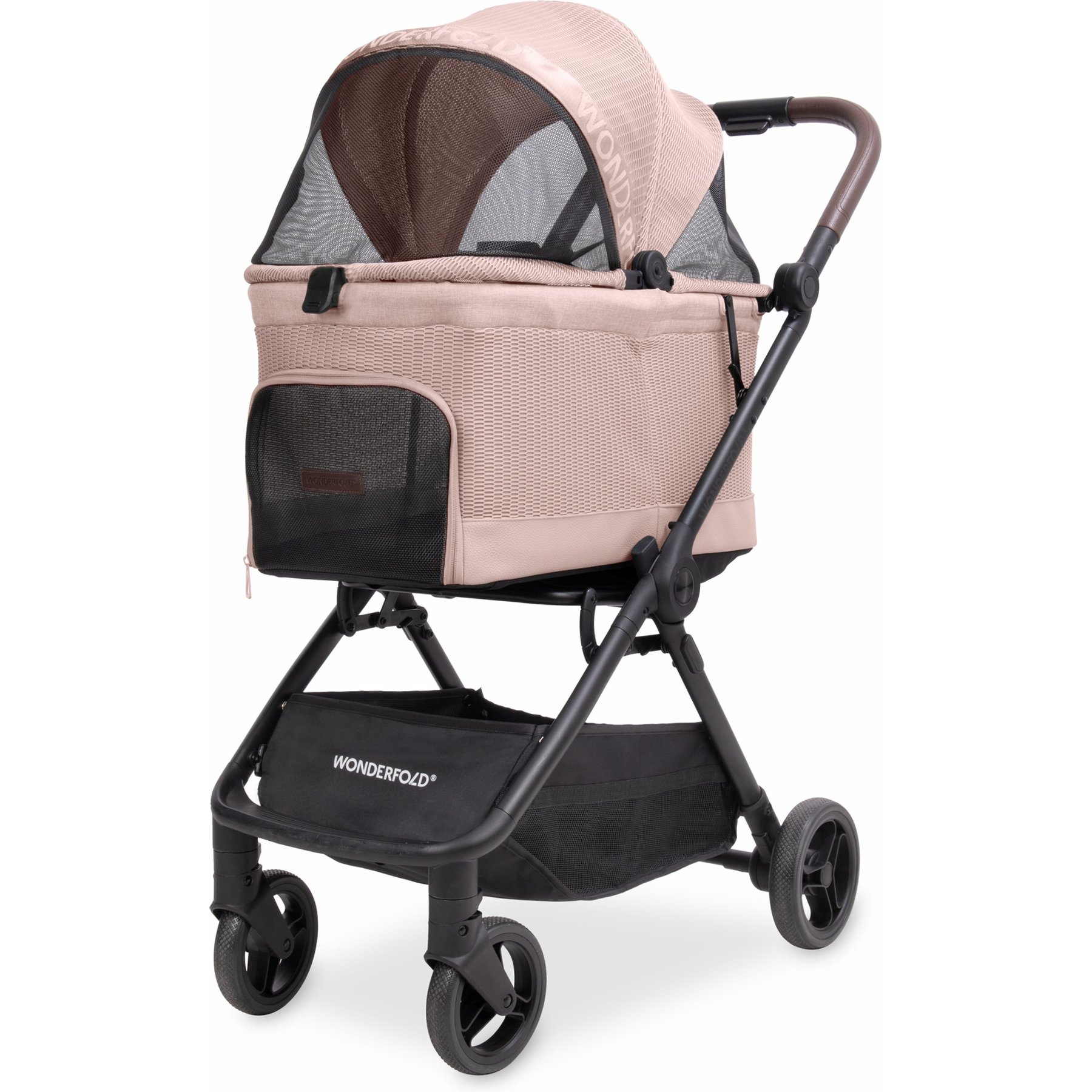 Wonderfold Bella AutoFold Technology Dog & Cat Stroller, Rose
