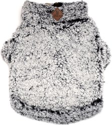 The Worthy Dog Wubby Fleece Quarter Zip Pullover Dog Coat, Black, Medium