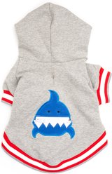 The Worthy Dog Shark Dog Hoodie, Gray, Large
