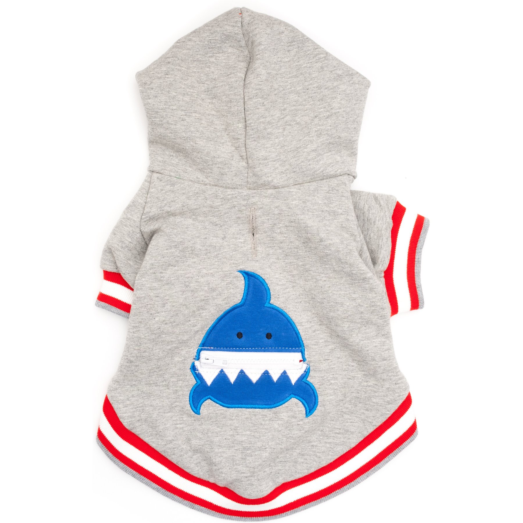 The Worthy Dog Shark Dog Hoodie, Gray, XX-Large