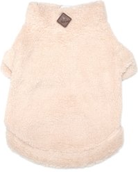 The Worthy Dog Solid Fleece Quarter Zip Pullover Dog Coat, Cream, XX-Large slide 1 of 2