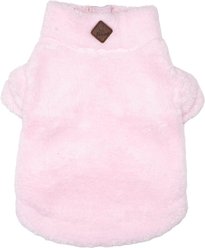The Worthy Dog Solid Fleece Quarter Zip Pullover Dog Coat, Pink, Small