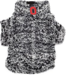 The License House Ohio State Wubby Fleece Quarter Zip Dog Coat, Black, Small