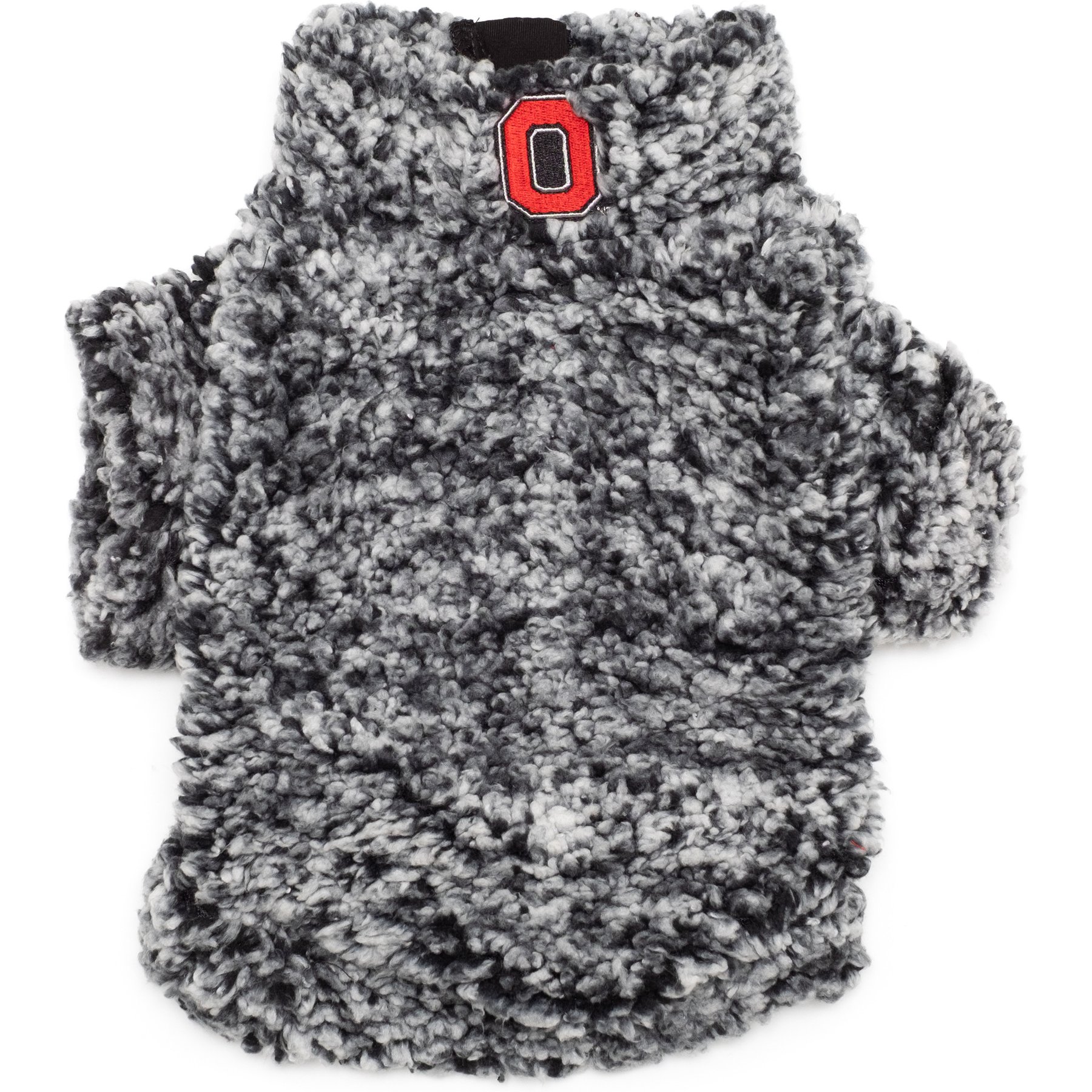 The License House Ohio State Wubby Fleece Quarter Zip Dog Coat, Black, Large