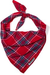 The Worthy Dog Plaid II Machine-Washable Dog Bandana, Red, Small