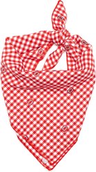 The License House Ohio State Block O Check Machine-Washable Dog Bandana, Scarlet, Large