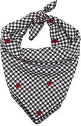 The License House Ohio State Block O Check Machine-Washable Dog Bandana, Black, Small