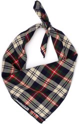 The Worthy Dog Plaid Machine-Washable Dog Bandana, Navy, Large