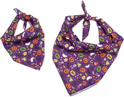 The Worthy Dog Fright Night Machine-Washable Dog Bandana, Purple, Small slide 2 of 3