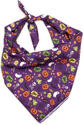 The Worthy Dog Fright Night Machine-Washable Dog Bandana, Purple, Small