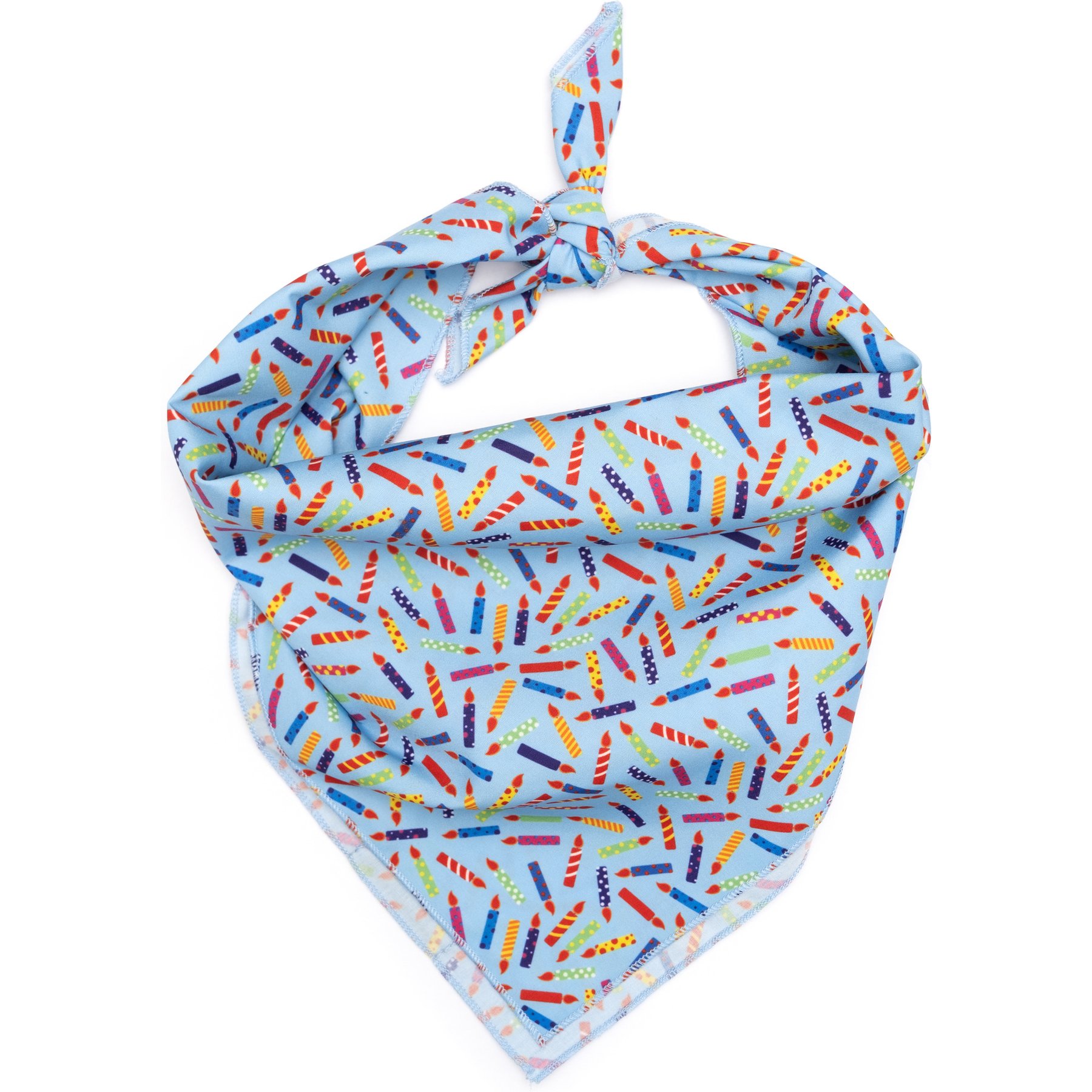 The Worthy Dog It's My Birthday Machine-Washable Dog Bandana, Blue, Large
