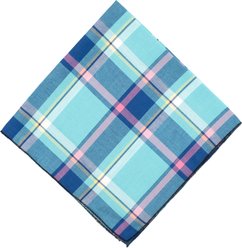 The Worthy Dog Plaid Machine-Washable Dog Bandana, Aqua/Navy, Small slide 2 of 3