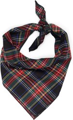 The Worthy Dog Stewart Machine-Washable Dog Bandana, Black Multicolor, Large