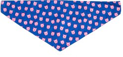 The Worthy Dog Wilbur Pig Dog Bandana, Navy, Large