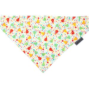 The Worthy Dog Celebrate Dog Bandana, White, Small