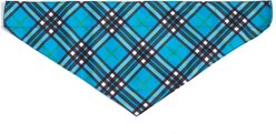 The Worthy Dog Bias Plaid Dog Bandana, Blue, Small