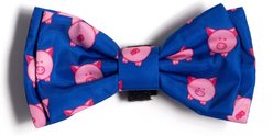 The Worthy Dog Wilbur Pig Boy Dog Bow Tie, Navy, Small