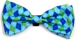 The Worthy Dog Preppy Argyle Boy Dog Bow Tie, Blue, Small