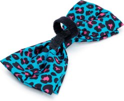The Worthy Dog Leopard Boy Dog Bow Tie, Teal, Large slide 2 of 2