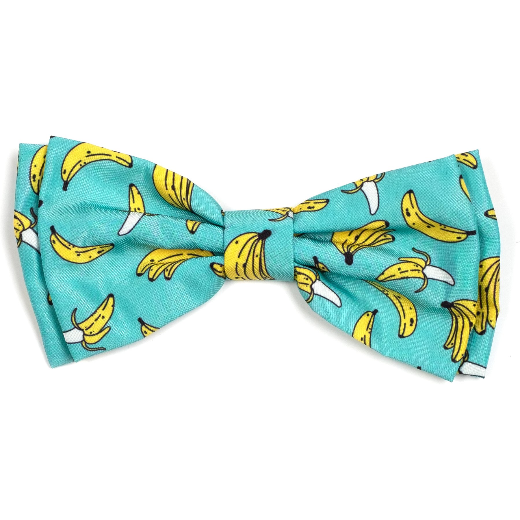 The Worthy Dog Go Bananas Boy Dog Bow Tie, Teal, Large