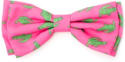 The Worthy Dog Al the Gator Boy Dog Bow Tie, Pink, Small