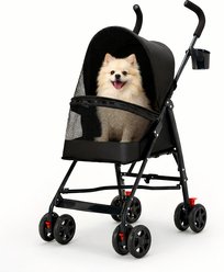 FURDEAR Foldable Dog Stroller, 17.2 x 21.65 x 38.19-in, Black
